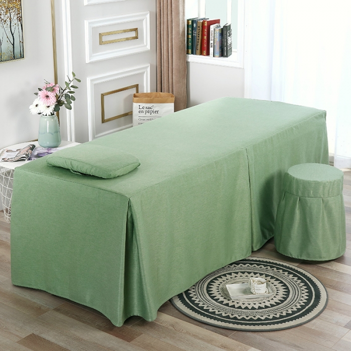 91家纺网 家纺一手货源 找家纺 不打烊家纺 2021新款空谷幽兰美容床罩 绿色