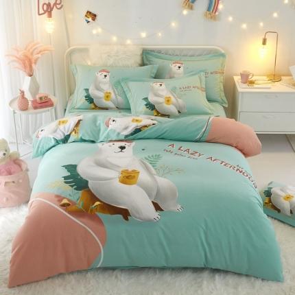 91家纺网 家纺一手货源 找家纺 惠居家 2022大版全棉磨毛四件套中国风花卉 午后时光