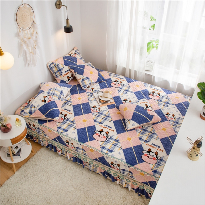 91家纺网 家纺一手货源 找家纺 美优兰2021新款加厚牛奶绒榻榻米垫床垫加厚床盖可爱小牛