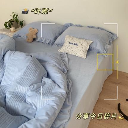 91家纺网 家纺一手货源 找家纺 （总）六巷胡同2021新款ins韩国博主同款夹棉婴儿绒四件套实拍图