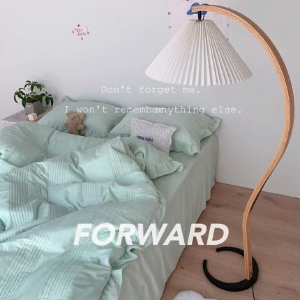 91家纺网 家纺一手货源 找家纺 六巷胡同2021新款ins韩国博主同款夹棉婴儿绒四件套实拍图 原野绿