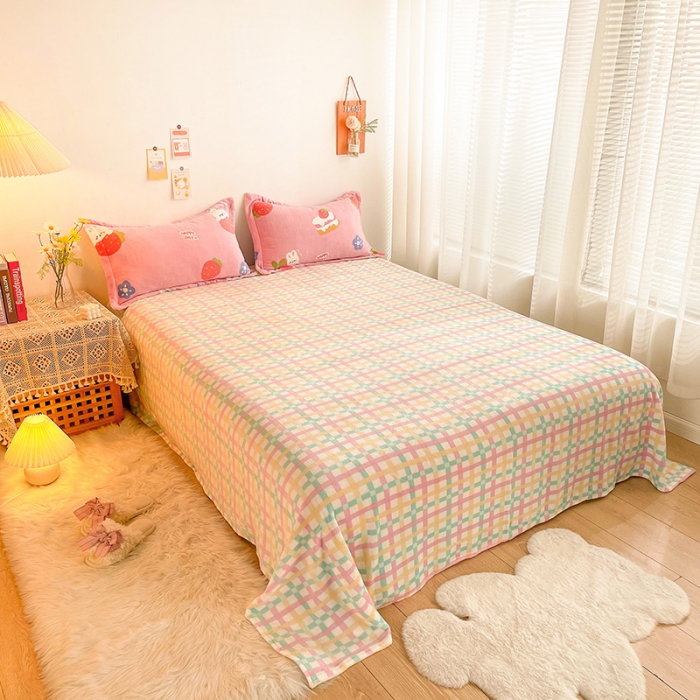 91家纺网 家纺一手货源 找家纺 （总）沐棉 2021新款卡通牛奶绒四件套新拍