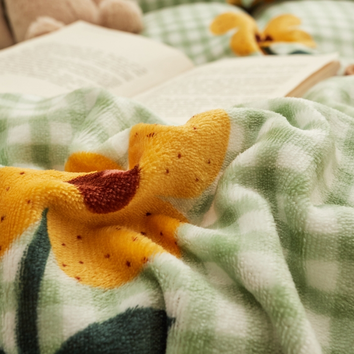 91家纺网 家纺一手货源 找家纺 佰亿莱 2024新款高克重牛奶绒印花四件套 踏青