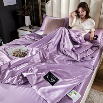 罗琳丝床垫 2021新款天丝夏被夏被三件套夏被四件套 淡紫