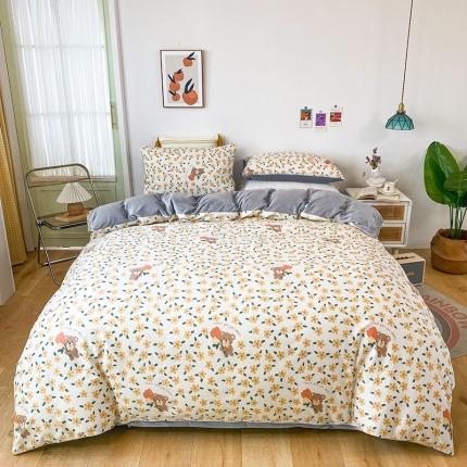 91家纺网 家纺一手货源 找家纺 （总）珺柔家纺2021新款全棉印花水晶绒四件套