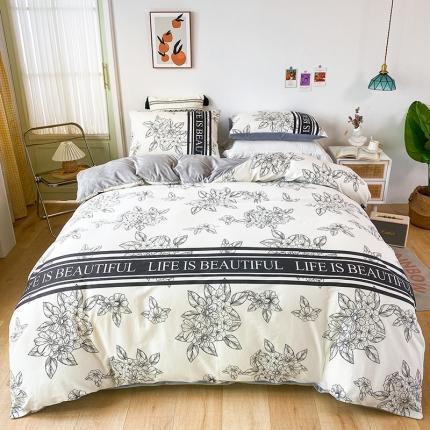 91家纺网 家纺一手货源 找家纺 （总）珺柔家纺2021新款全棉印花水晶绒四件套