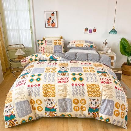 91家纺网 家纺一手货源 找家纺 （总）珺柔家纺2021新款全棉印花水晶绒四件套