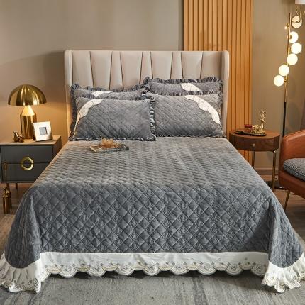 91家纺网 家纺一手货源 找家纺 （总）宜凡家纺 2021新款水晶绒夹棉绗缝床盖三件套