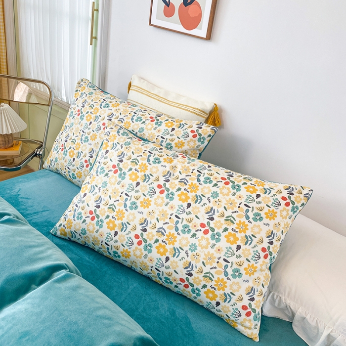 91家纺网 家纺一手货源 找家纺 珺柔家纺2021新款全棉印花水晶绒四件套花千朵