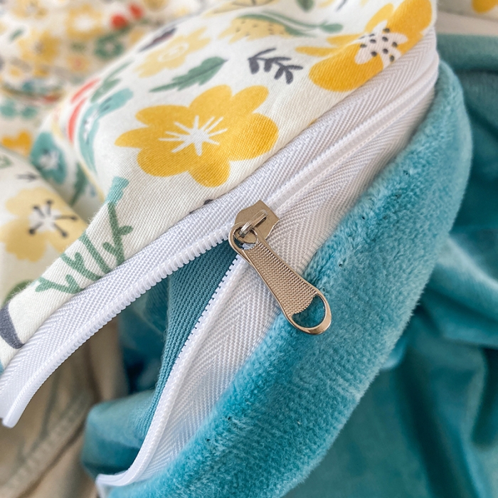 91家纺网 家纺一手货源 找家纺 珺柔家纺2021新款全棉印花水晶绒四件套花千朵