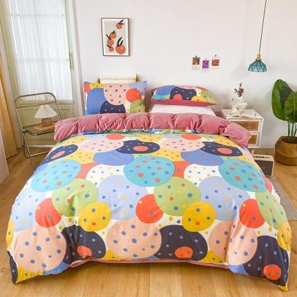 91家纺网 家纺一手货源 找家纺 珺柔家纺2021新款全棉印花水晶绒四件套活力四射