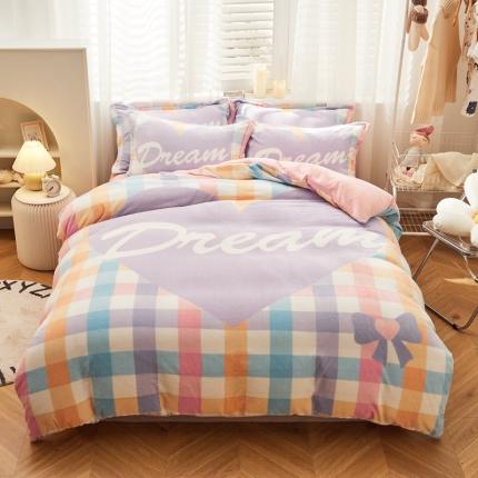 91家纺网 家纺一手货源 找家纺 （总）佰亿莱 2024新款牛奶绒卡通大版四件套