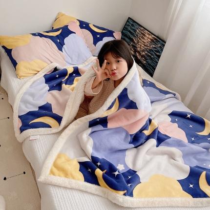 雅居纺 2022新款A版牛奶绒B版羊羔绒复合毯 星月