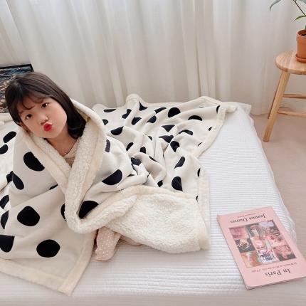 雅居纺 2022新款A版牛奶绒B版羊羔绒复合毯 圆波点
