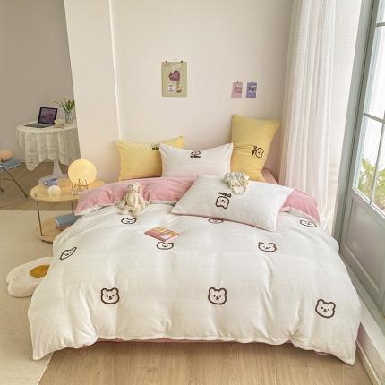 （总）雅居纺 2022新款牛奶绒毛巾绣四件套拍摄风格2