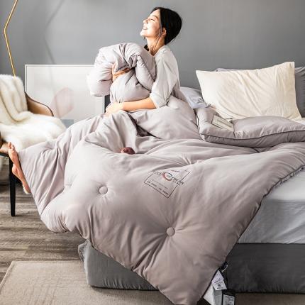 91家纺网 家纺一手货源 找家纺 被靠被 2023白金双合芯牛奶蛋白大豆蛋白冬被春秋被 灰色