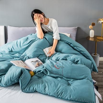 91家纺网 家纺一手货源 找家纺 被靠被 2023白金双合芯牛奶蛋白大豆蛋白冬被春秋被 绿色