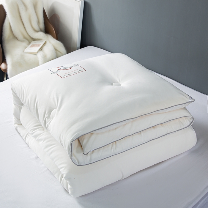 91家纺网 家纺一手货源 找家纺 被靠被 2023白金双合芯牛奶蛋白大豆蛋白冬被春秋被 白色