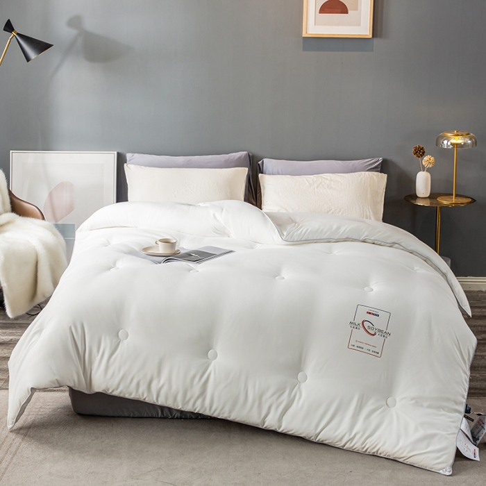 91家纺网 家纺一手货源 找家纺 被靠被 2023白金双合芯牛奶蛋白大豆蛋白冬被春秋被 白色