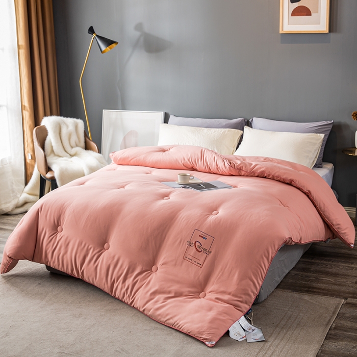 91家纺网 家纺一手货源 找家纺 被靠被 2023白金双合芯牛奶蛋白大豆蛋白冬被春秋被 豆沙粉