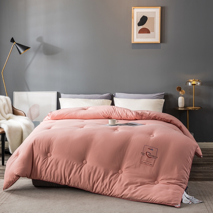 91家纺网 家纺一手货源 找家纺 被靠被 2023白金双合芯牛奶蛋白大豆蛋白冬被春秋被 豆沙粉