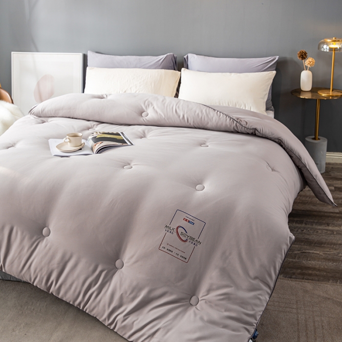 91家纺网 家纺一手货源 找家纺 被靠被 2023白金双合芯牛奶蛋白大豆蛋白冬被春秋被 灰色