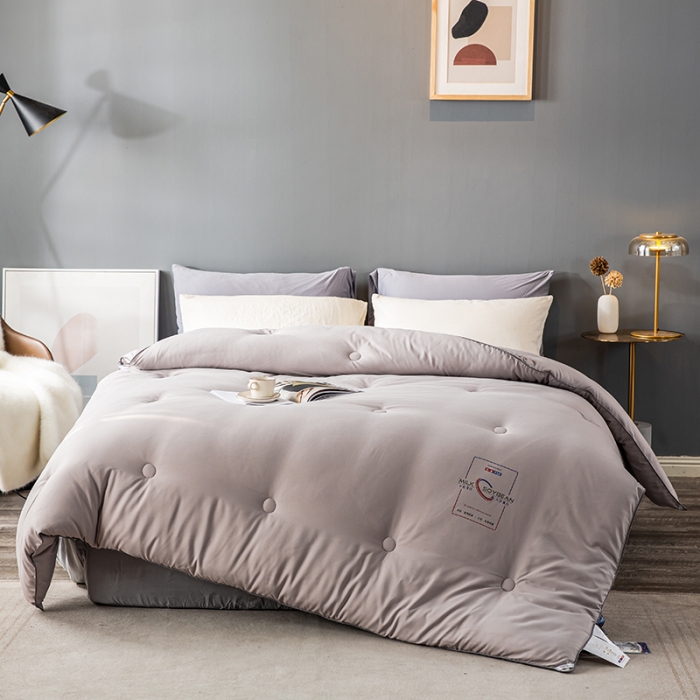 91家纺网 家纺一手货源 找家纺 被靠被 2023白金双合芯牛奶蛋白大豆蛋白冬被春秋被 灰色