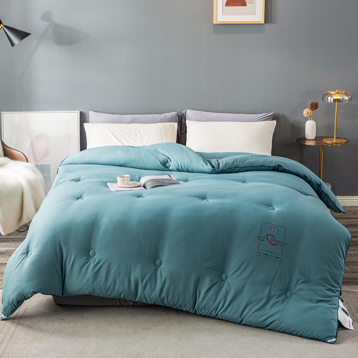 91家纺网 家纺一手货源 找家纺 被靠被 2023白金双合芯牛奶蛋白大豆蛋白冬被春秋被 绿色