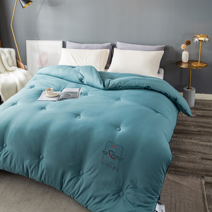 91家纺网 家纺一手货源 找家纺 被靠被 2023白金双合芯牛奶蛋白大豆蛋白冬被春秋被 绿色