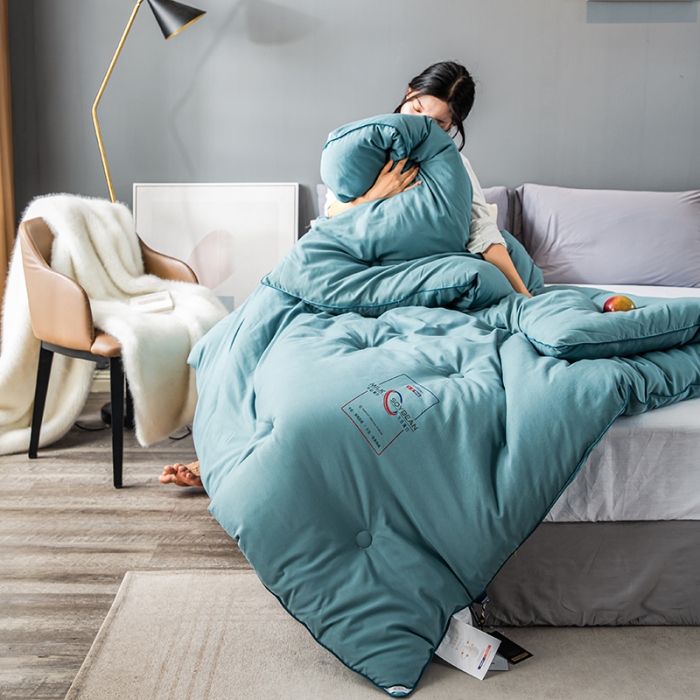 91家纺网 家纺一手货源 找家纺 被靠被 2023白金双合芯牛奶蛋白大豆蛋白冬被春秋被 绿色