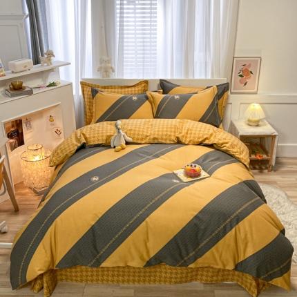 91家纺网 家纺一手货源 找家纺 （总）金爱家 2021新款大版秋冬纯棉磨毛四件套