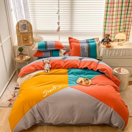 91家纺网 家纺一手货源 找家纺 （总）金爱家 2021新款大版秋冬纯棉磨毛四件套