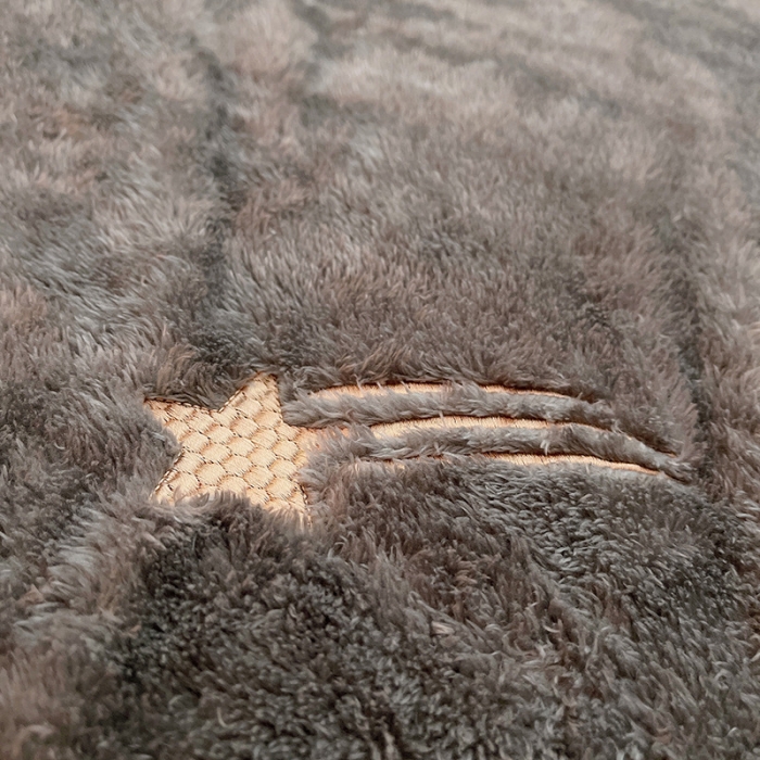 91家纺网 家纺一手货源 找家纺 雅居纺 2022新款泰迪绒绣花四件套拍摄风格1 许愿星-深灰