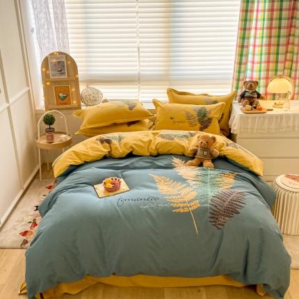 91家纺网 家纺一手货源 找家纺 （总）金爱家 2021新款大版秋冬纯棉磨毛四件套