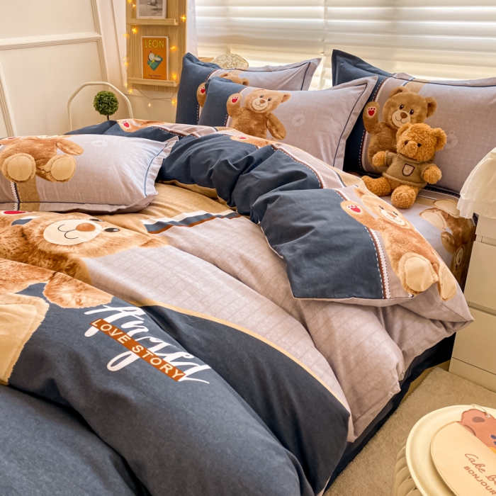 91家纺网 家纺一手货源 找家纺 （总）金爱家 2021新款大版秋冬纯棉磨毛四件套