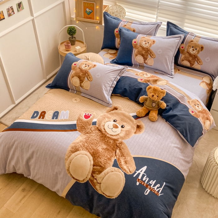 91家纺网 家纺一手货源 找家纺 （总）金爱家 2021新款大版秋冬纯棉磨毛四件套