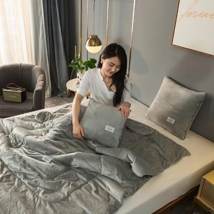 照世家2021新款水晶绒抱枕-贴布绣 灰色