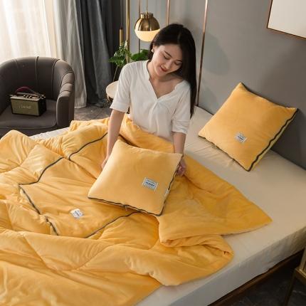 照世家2021新款水晶绒抱枕-贴布绣 姜黄