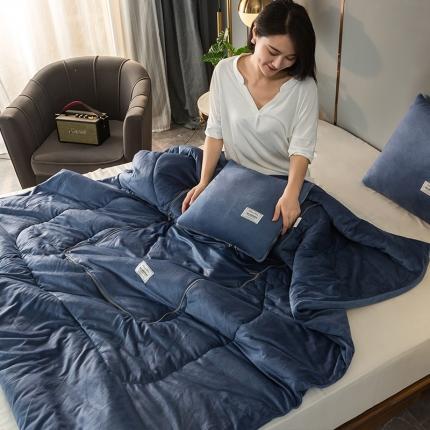 照世家2021新款水晶绒抱枕-贴布绣 蓝色