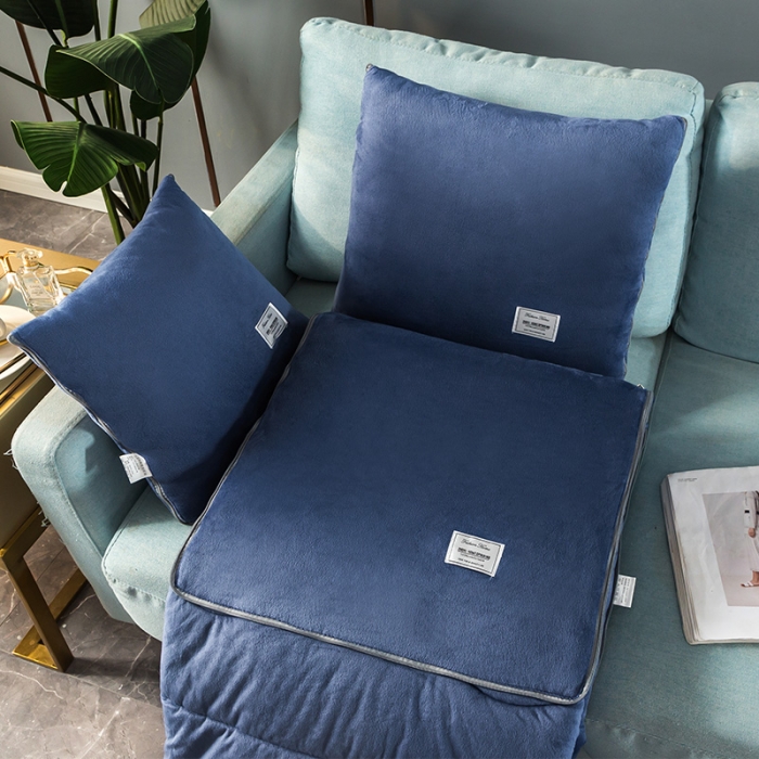 91家纺网 家纺一手货源 找家纺 照世家2021新款水晶绒抱枕-贴布绣 蓝色