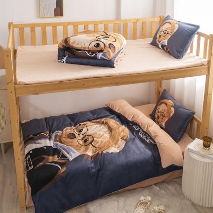 91家纺网 家纺一手货源 找家纺 （总）宅部落2021新款大版卡通牛奶绒法莱绒三四件套