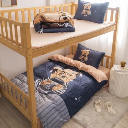 91家纺网 家纺一手货源 找家纺 （总）宅部落2021新款大版卡通牛奶绒法莱绒三四件套