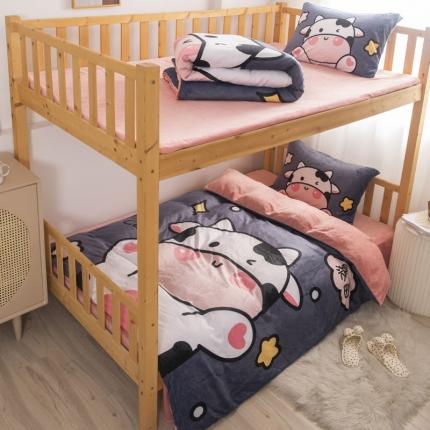 91家纺网 家纺一手货源 找家纺 （总）宅部落2021新款大版卡通牛奶绒法莱绒三四件套