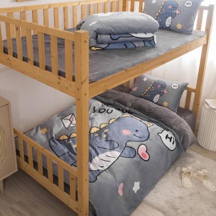 91家纺网 家纺一手货源 找家纺 （总）宅部落2021新款大版卡通牛奶绒法莱绒三四件套