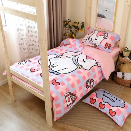 91家纺网 家纺一手货源 找家纺 （总）宅部落2021新款大版卡通牛奶绒法莱绒三四件套