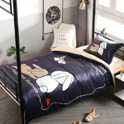 91家纺网 家纺一手货源 找家纺 （总）宅部落2021新款大版卡通牛奶绒法莱绒三四件套