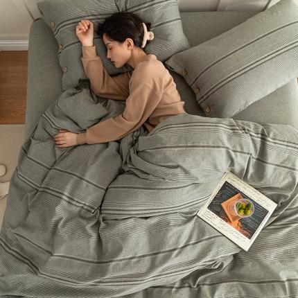 91家纺网 家纺一手货源 找家纺 （总）华超针织 2021新款水洗纽扣提花四件套