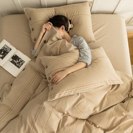 91家纺网 家纺一手货源 找家纺 （总）华超针织 2021新款水洗纽扣提花四件套