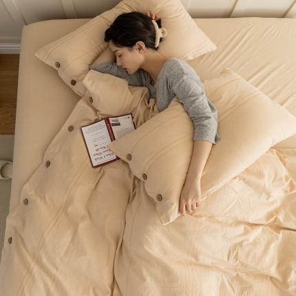 91家纺网 家纺一手货源 找家纺 （总）华超针织 2021新款水洗纽扣提花四件套