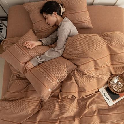 91家纺网 家纺一手货源 找家纺 （总）华超针织 2021新款水洗纽扣提花四件套